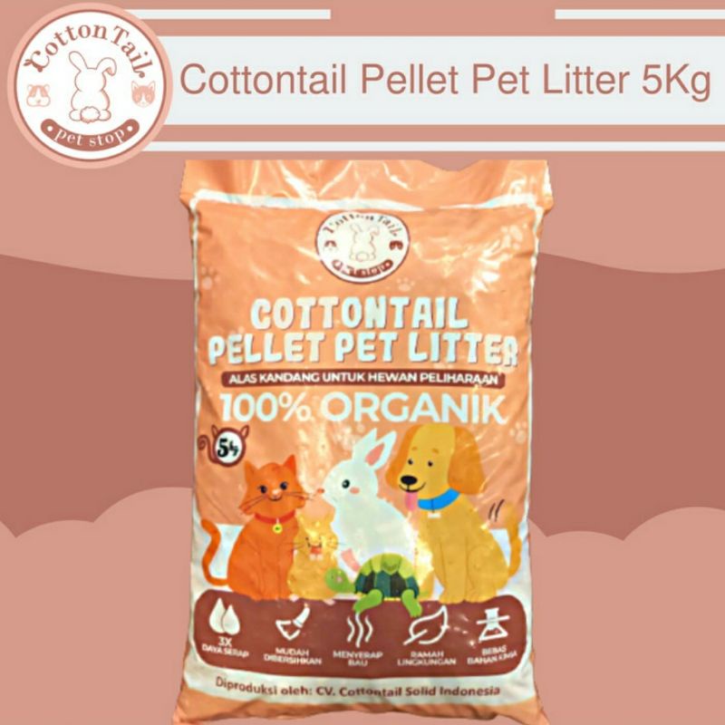 Cottontail Pellet Pet Litter - Wood Cottontail Pellet Pet Litter 5kg