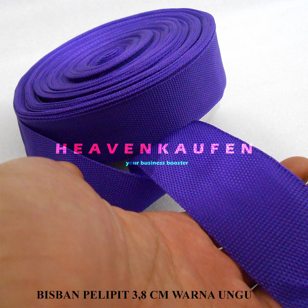 Bisban Pelipit / Webbing PCR Warna Ungu Lebar 3,8 cm Harga Per Rol