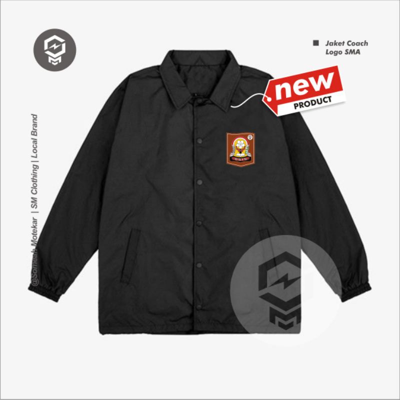 Jaket Coach Distro Sekolah | Jaket Desain Aesthetic | Logo Sekolah Unik Pria Wanita