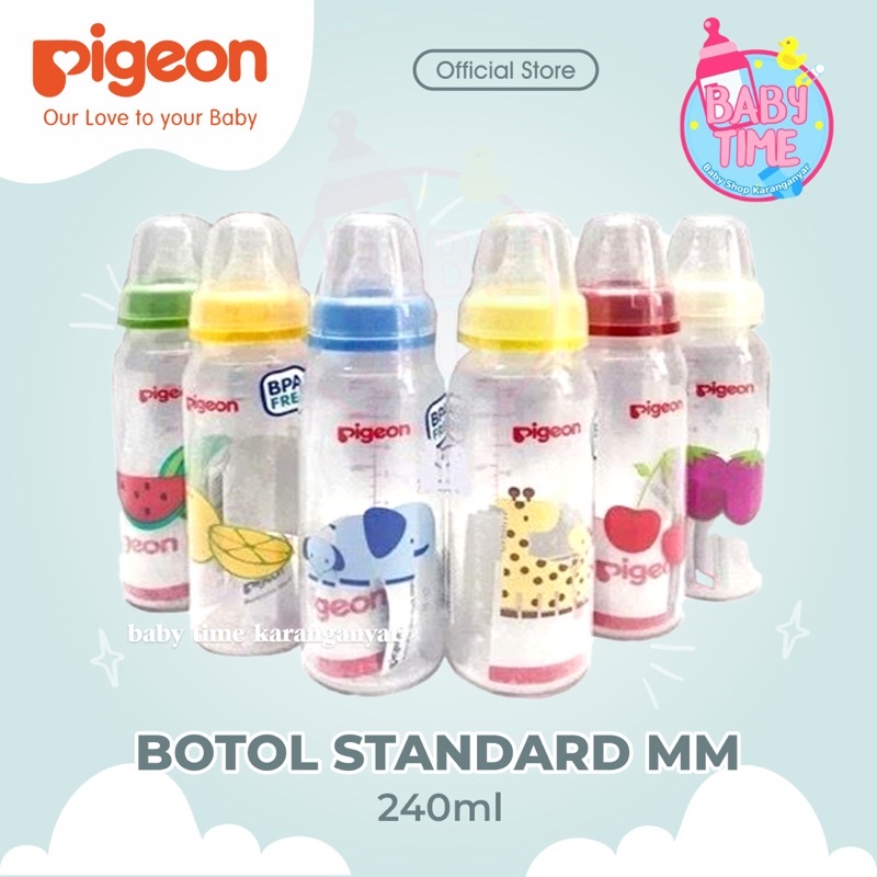 Pigeon Botol Susu Pigeon Standard Nipple Bulat BPA Free Standart Assort / botol susu bayi