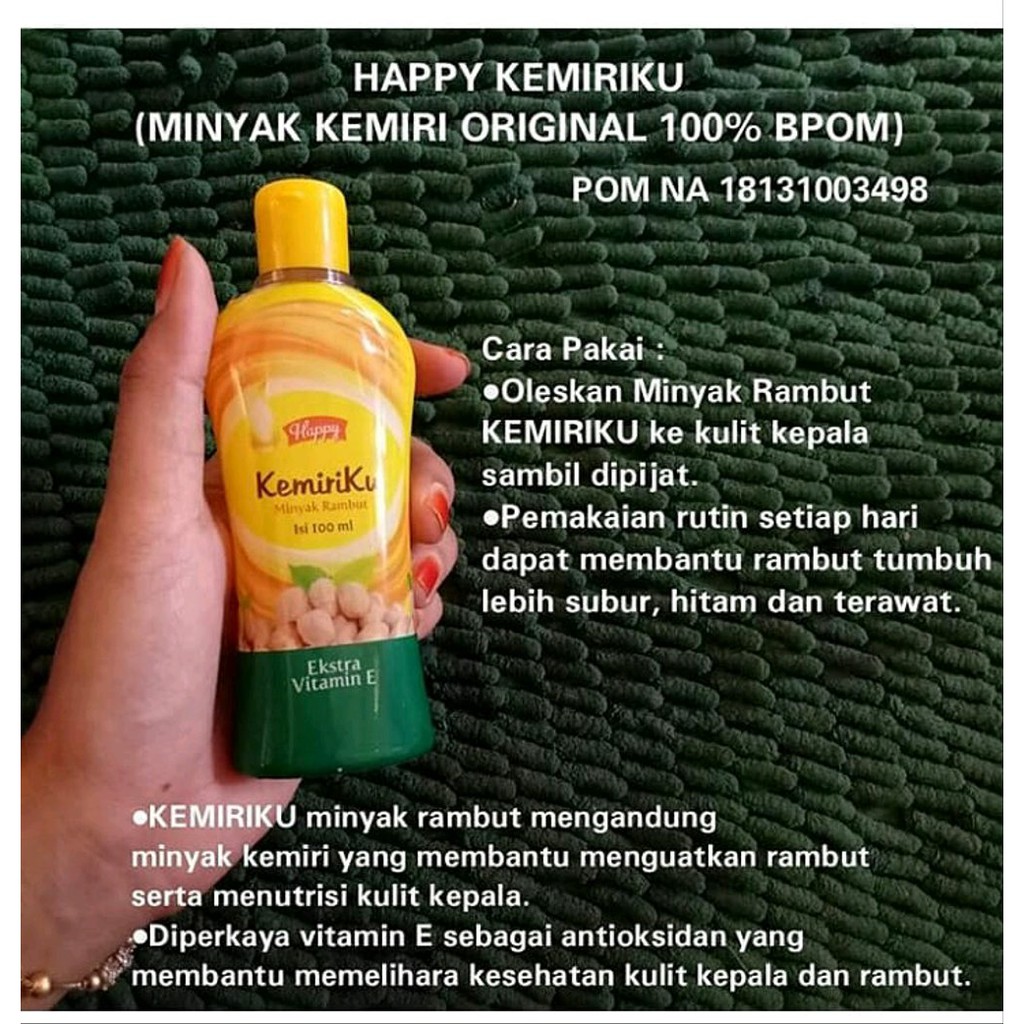 Happy Kemiriku Minyak Rambut 100ml / FORA Minyak Kemiri - Original BPOM