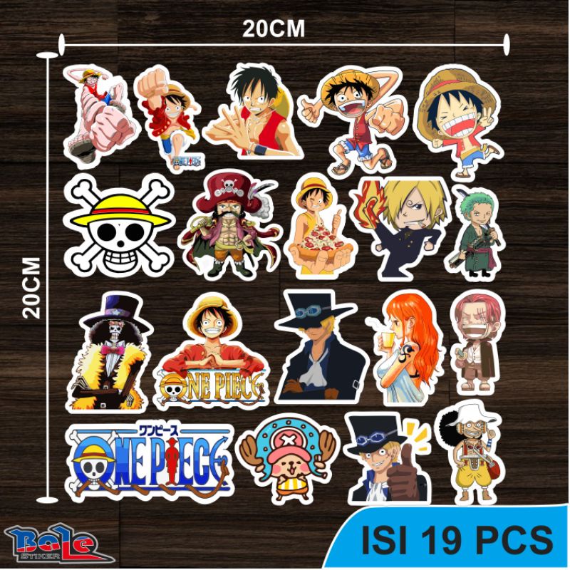 

STIKER PACK ONE PEACE isi 19 pcs sticker hits gambar tempel koleksi helm laptop motor hp tumbler