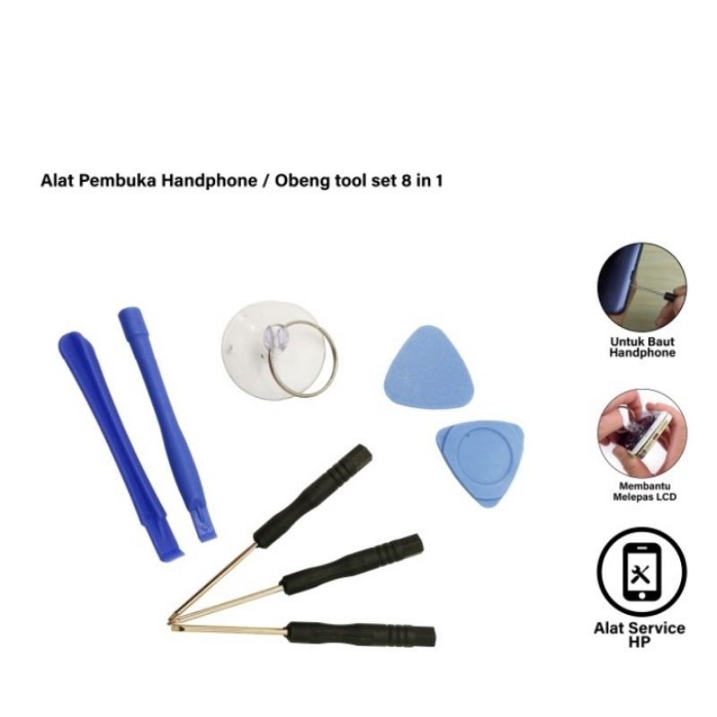 Alat Bongkar Hp Tools Set 8 in 1 Obeng Hp Mini Multifungsi