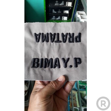 bordir nama timbul polri Bordir Nama Custom