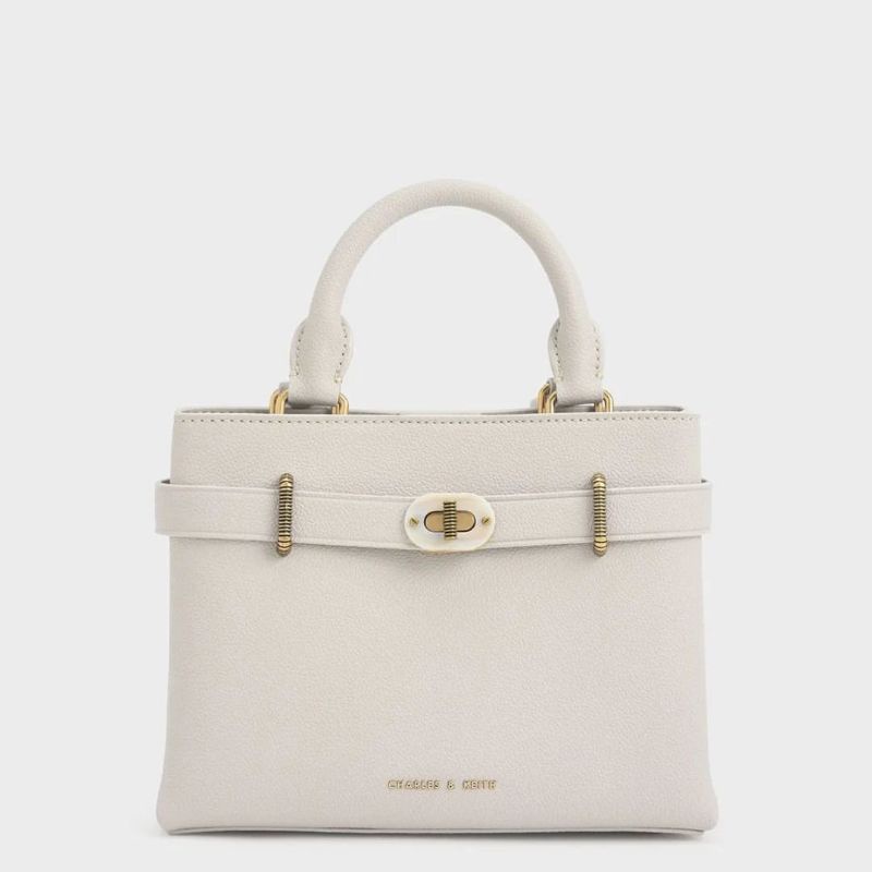 8.8 SALE | CK Double Handle Turn-Lock Structured Bag