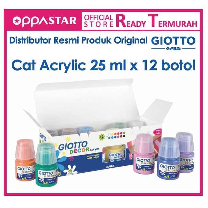 

TERMURAH Cat Akrilik Set 12 Giotto Acrylic Set 12 - Bukan Acrylic Maries Sakura/CAT AKRILIK SET/CAT AKRILIK SET 24 WARNA/CAT AKRILIK PASTEL/CAT AIR/CAT AIR LUKIS SET/CAT AIR GIOTTO/KUAS LUKIS 1 SET/KUAS LUKIS KECIL/KUAS LUKIS LENGKAP/KANVAS LUKIS/KANVAS