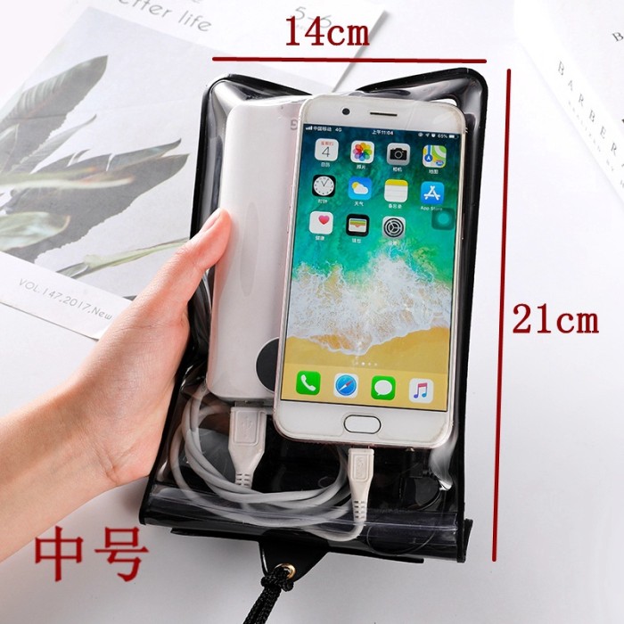 Premium Large Waterproof Handphone Case + Audio Jack +Charge