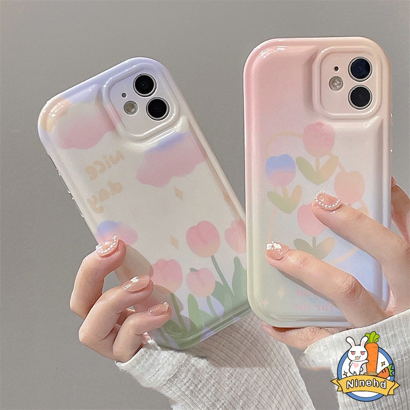 Soft Case Pelindung Kamera Shockproof Motif Bunga Untuk iPhone 14 13 12 11 Pro Max X Xr Xs Max 7 8 6 6s Plus SE 2020