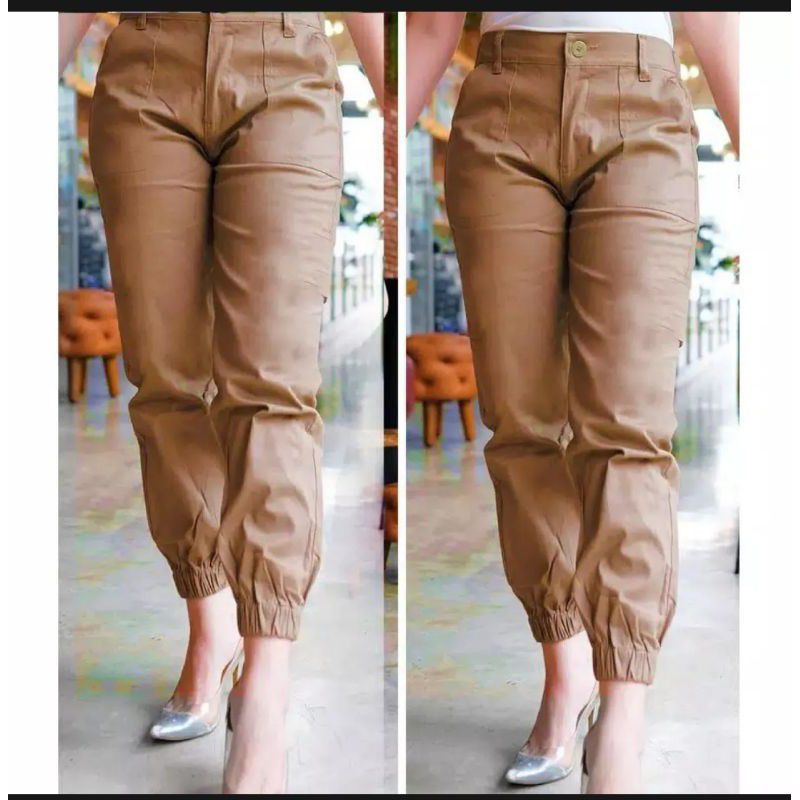 CELANA WANITA BAGGY PANTS CARGO JOGER RESLETING AMERICAN DRILL