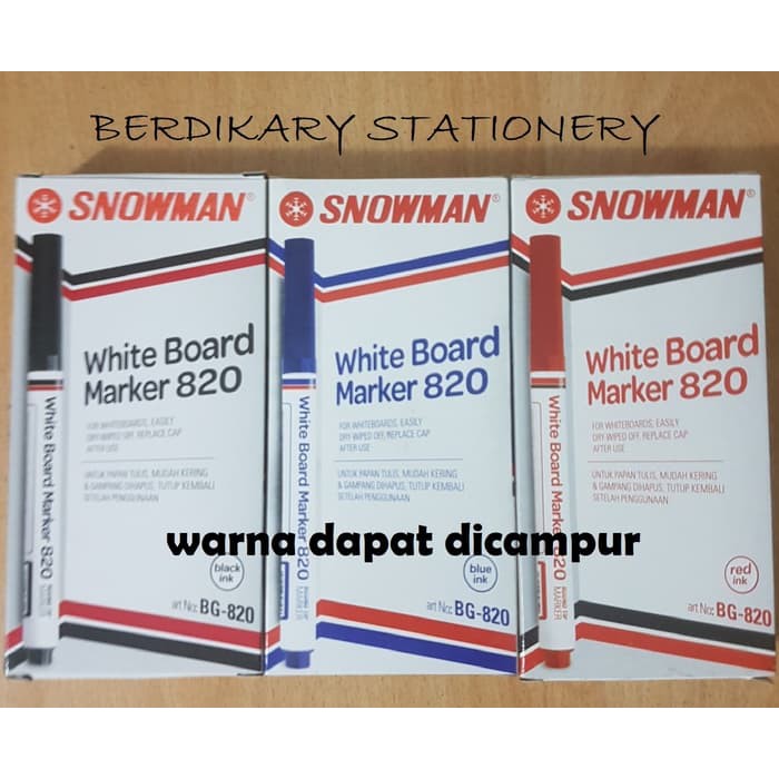 

READY SPIDOL WHITE BOARD SNOWMAN BG-820 (BISA DICAMPUR)