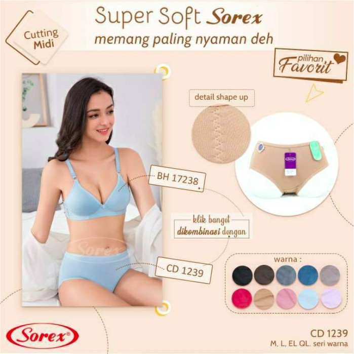 CD Sorex Super Soft Celana Dalam Wanita Halus Lembut Nyaman Sorex Asli / CD Sorex 1239 1238 1227 0839 1230 1254 1257