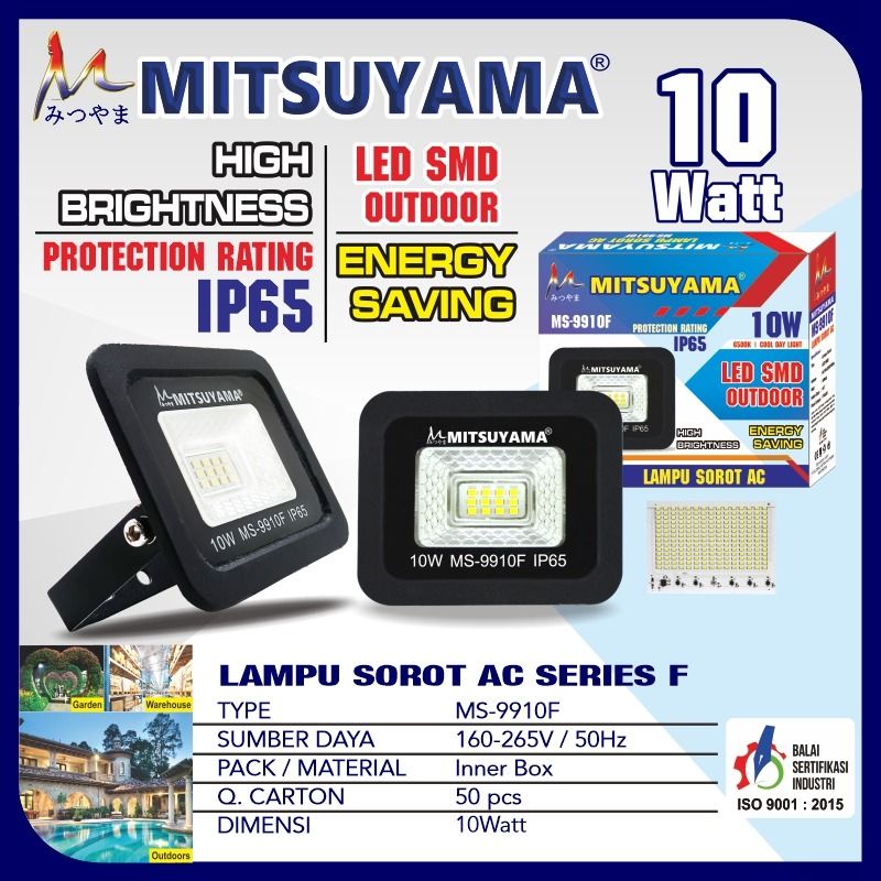 lampu sorot lampu tembak kap sorot ip65 led smd mitsuyama ms 9910f