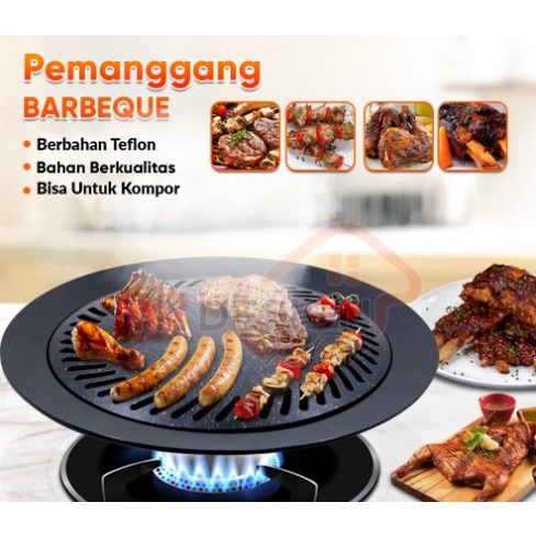 BBQ Grill Pan Tempat Pemanggang Daging Anti Lengket / Alat Panggang Daging / Alat Pemanggang