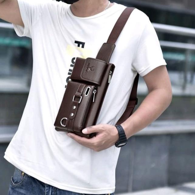 Muraaaahh.. WEIXIER 8117 Tas Selempang Pria Kulit Premium WX-OS