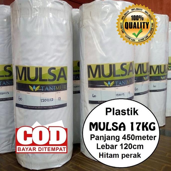 17KG PLASTIK MULSA 120CM HITAM PERAK TEBAL BAGUS MURAH