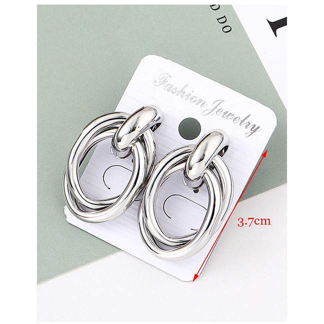 LRC Anting Tusuk Fashion Kc Large Round Cutout Earrings Y61818