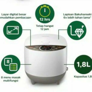 MAGIC COM PHILIPS DIGITAL RICE COOKER HD 4515 / HD4515 1.8 liter GARANSI RESMI