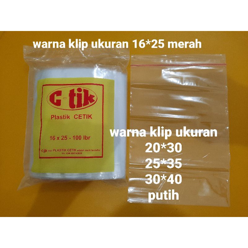 plastik klip cetik besar tebal ukuran 16x25 20x30 25x35 30x40 merk ctik