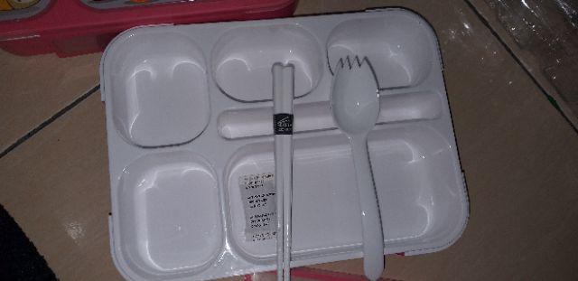 Sale Promo !! Lunchbox Yooyee 589 Pink Blue Bento 5 Sekat - Kotak Bekal Anti Tumpah