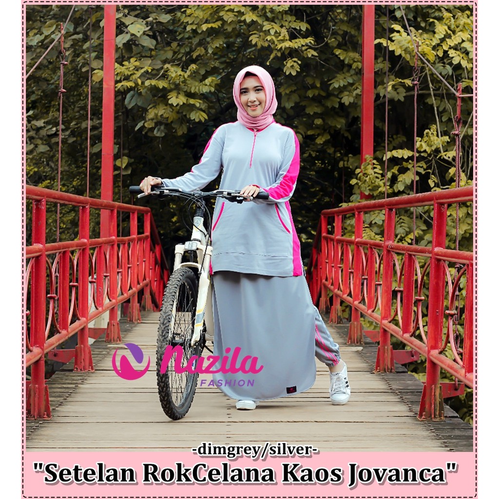 BAJU STELAN WANITA MUSLIM / STELAN OLAHRAGA WANITA / Baju Muslimah Fashion Muslim ROCELLA Murah