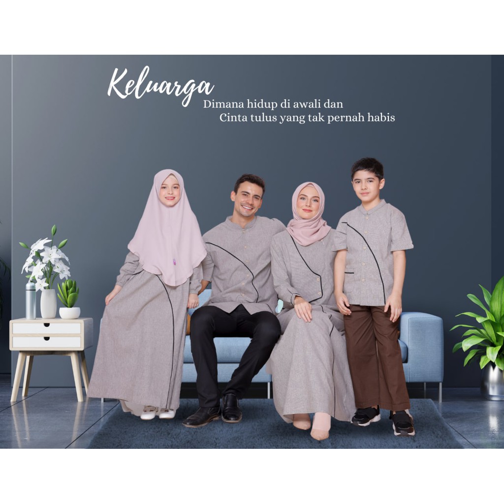 sarimbit keluarga rauna rk kk ra ka 276 / gamis couple / baju muslim keluarga / gamis ibu dan anak