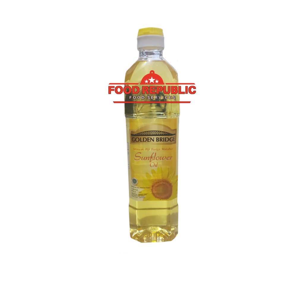 SUNFLOWER OIL GOLDEN BRIDGE 1 LTR - MINYAK BIJI BUNGA MATAHARI HALAL