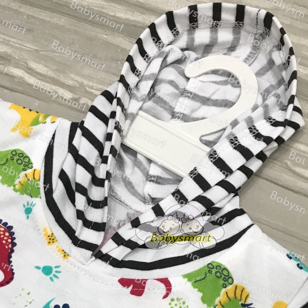 Babysmart - Setelan Kaos Oblong Bayi / Anak Lengan PANJANG+Hoodie Motif SALUR DINO SPT 1067 MOM'S GIFT umur 0 - 12 bulan