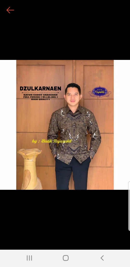 Dzulkarnaen Kemeja Batik Pria Full Furing Bahan Katun Sragenan