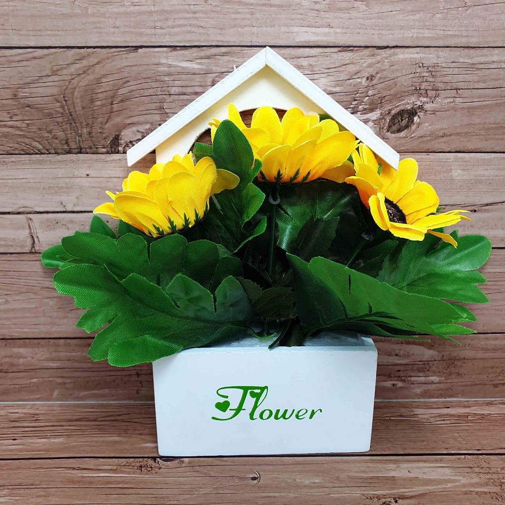 Hiasan Bunga Gantung Alternatif 1/  Bunga Dinding/ Bunga Plastik/  Bunga Artificial/ Bunga Palsu-Kuning