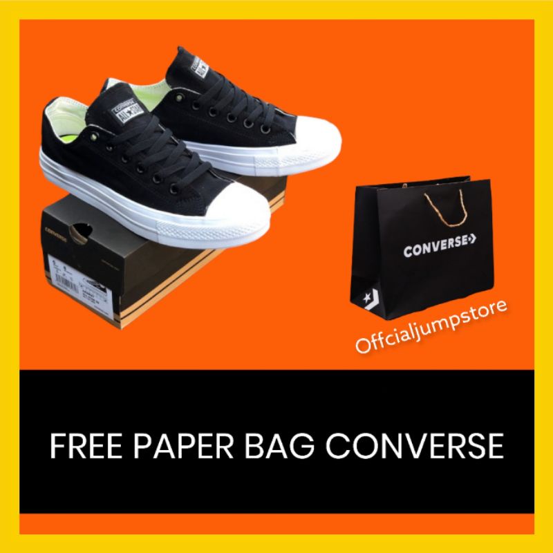 [BISA COD] CONVERSE CT2 BLACKWHITE LOW PREMIUM