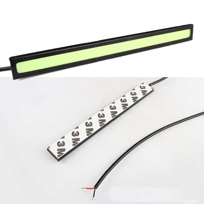 Lampu LED DRL Putih Strip Waterproof DC12V COB 17cm 2 PCS White