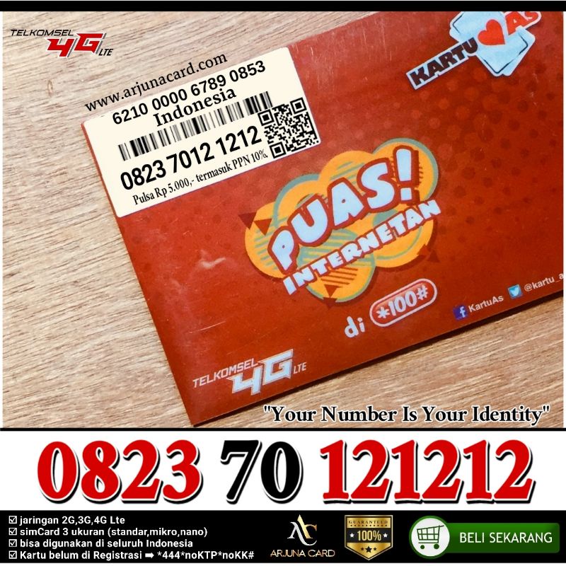 PERDANA NOMOR CANTIK KARTU AS 121212 TELKOMSEL 4G TRIPLE ABABAB