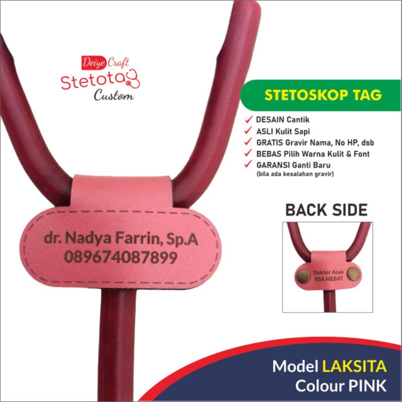 

STETOSKOP TAG Dokter STETOSTAG Custom GRATIS Gravir Nama (Model LAKSITA)