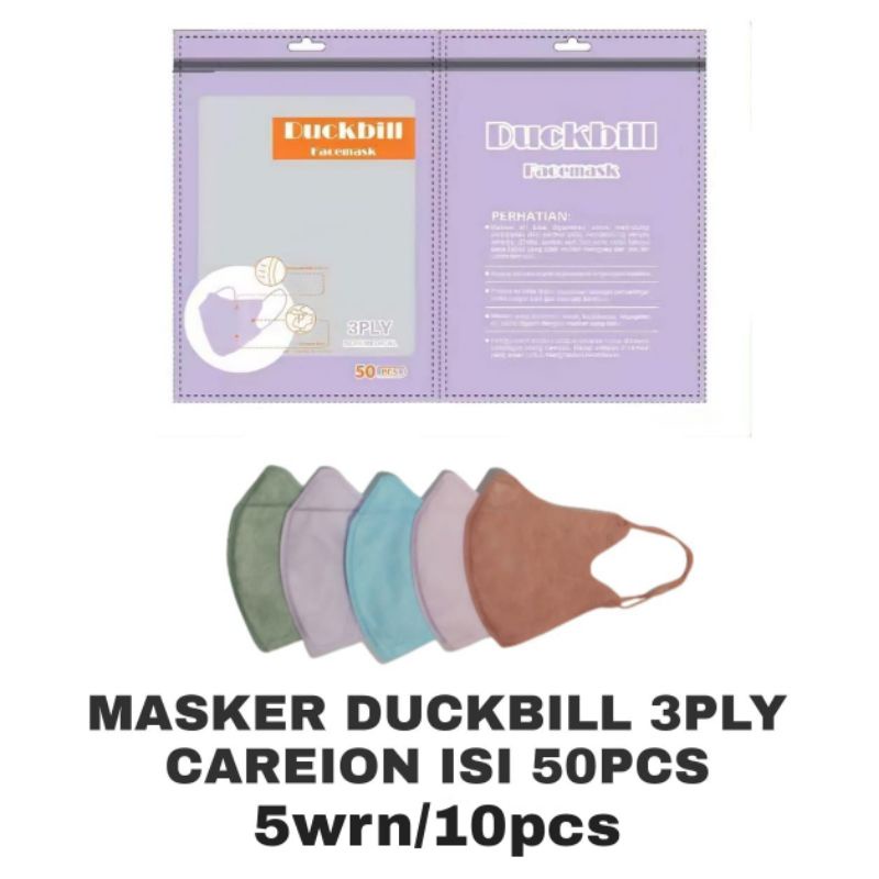 MASKER DUCKBILL WARNA-WARNI KUALITAS TERBAIK 1 BOX ISI 50PCS