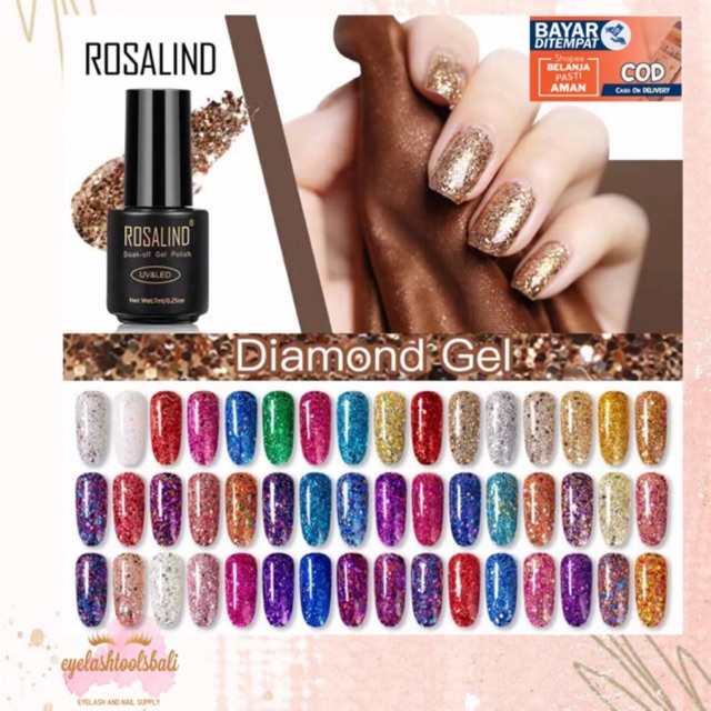 ROSALIND DIAMOND GEL POLISH 7 ML KUTEK GLITER UV GEL