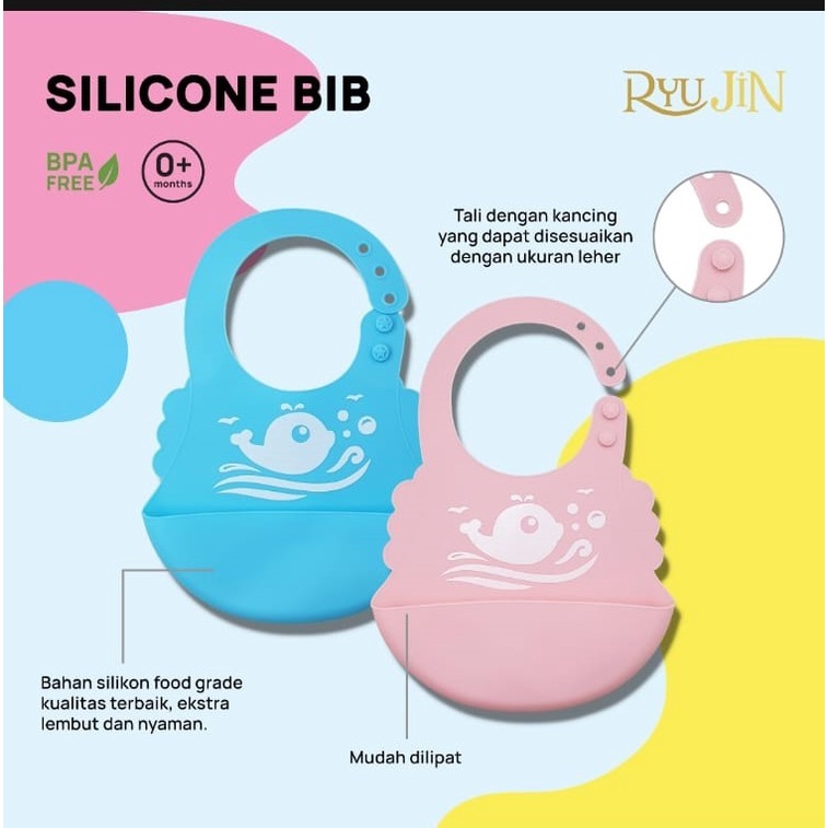 RYU JIN BABY SILICONE BIB 0M+ / RI-001