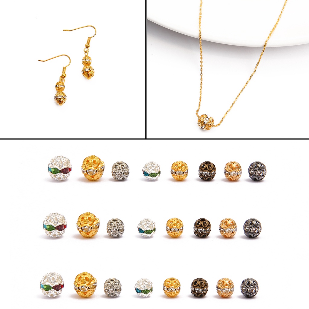 20 pcs Bayberry Bola Kristal Berlian Bola DIY Buatan Tangan Kalung Gelang Manik Terpisah Bola Berlian DIY Perhiasan Aksesoris