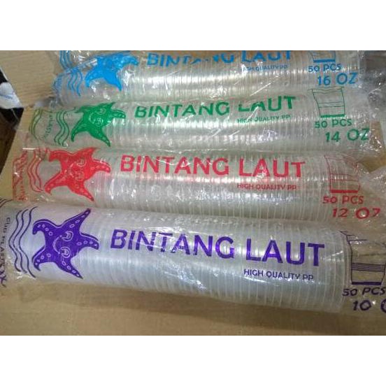 Update Gelas Plastik / Cup / Gelas Plastik Bening /Cup 10,12,14,16 Oz + Tutup - 16 Oz Trendi