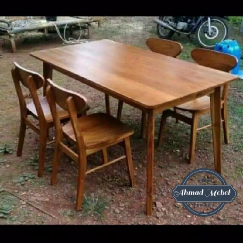 MEJA MAKAN JATI KURSI 4