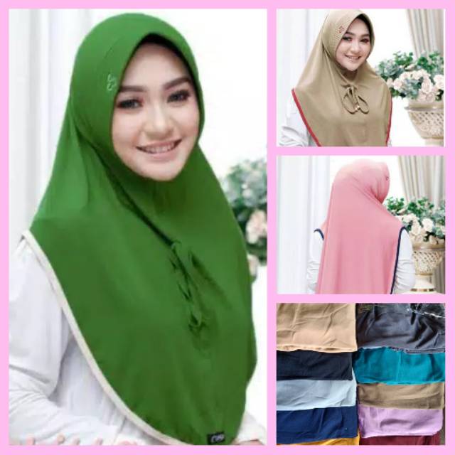 [Fashion Muslim] HIJAB INSTAN LIST TALI PITA | Jilbab Jersey penguin pet antem terlaris