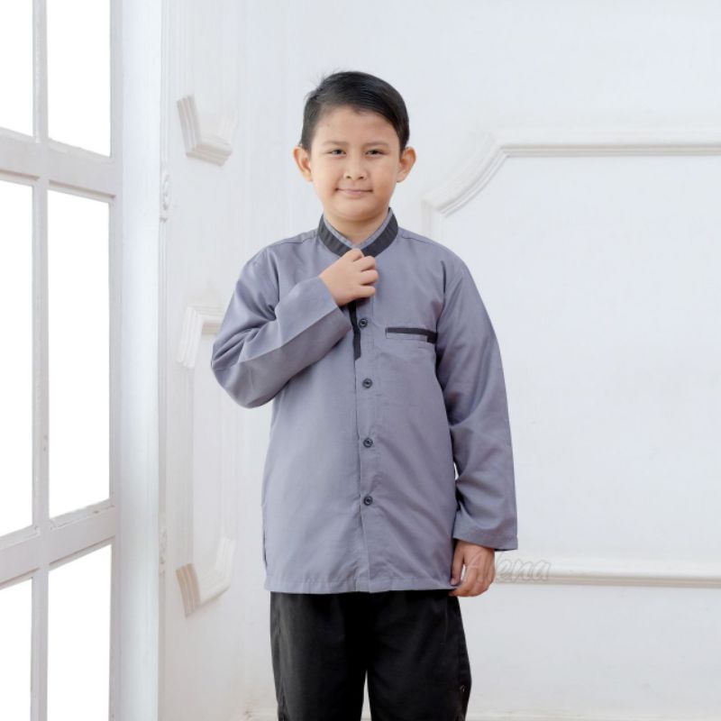 ATASAN BAJU KOKO BUSANA MUSLIM ANAK COWOK LAKI LAKI 11 12 13 TAHUN SIZE TANGGUNG SD SMP MURAH POLOS 