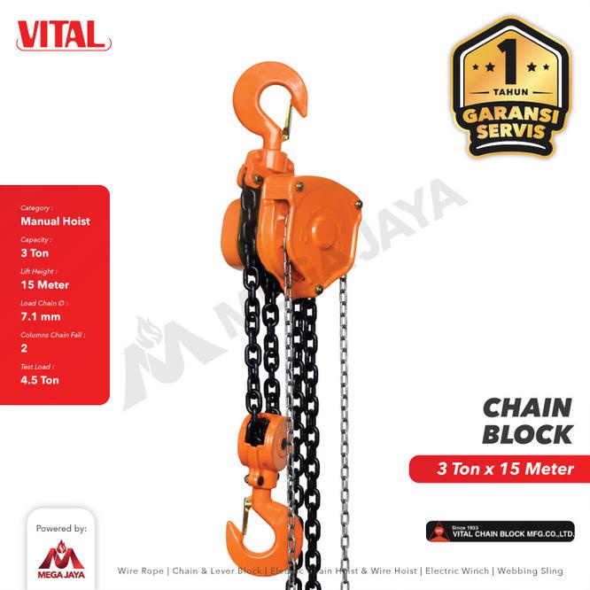 Chain Block / Takel 3 Ton X 15 Meter Vital