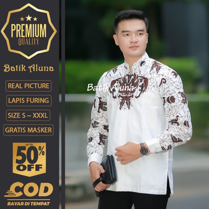 Jual BAJU KOKO PRIA MUSLIM BATIK PRIA LENGAN PANJANG MEWAH PREMIUM
