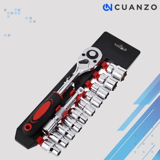 Kunci Pas CR-V Drive Socket Wrench Set 1/4 Handle 12 PCS / Soket Kunci Shock Kontak Vixion Old Vario 125 Led / Kunci Shock Bengkel Serbaguna / Kunci Shock Set Tekiro Bahan Baja Dengan Rachet Handle / Kunci Shock 1 Set Murah Original