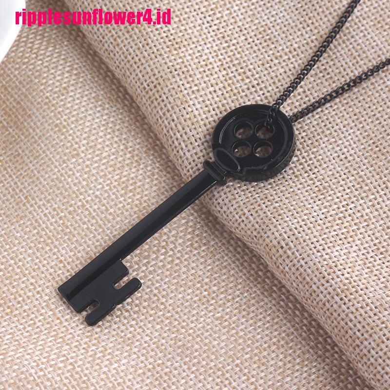 Kalung Desain Kunci Harta Karun Bahan Metal Warna Hitam Untuk Halloween