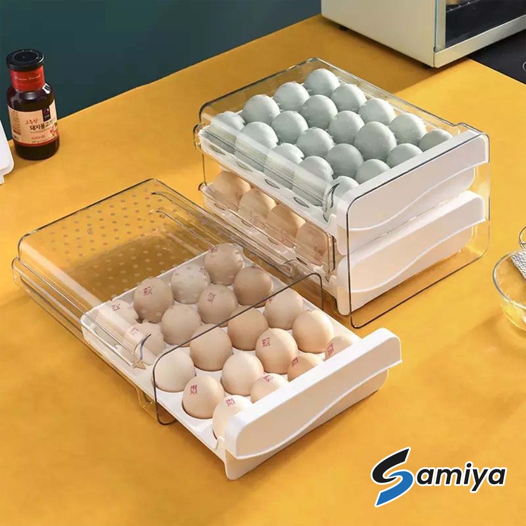 egg storage box container tray fridge / tempat penyimpan telur / kotak box menyimpan telor