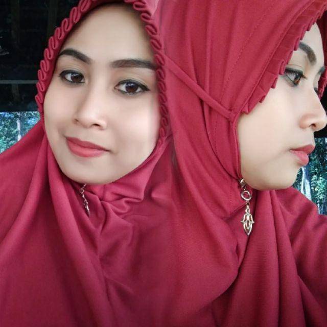 Jilbab renda muka / khimar tali cantik KCB / kerudung ukuran XL / L / M