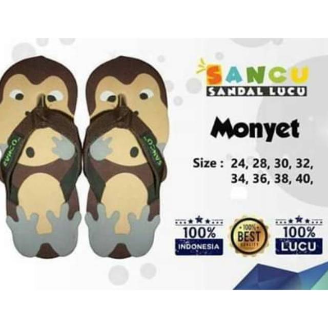 Sancu Monyet // Sandal Lucu // Sancu