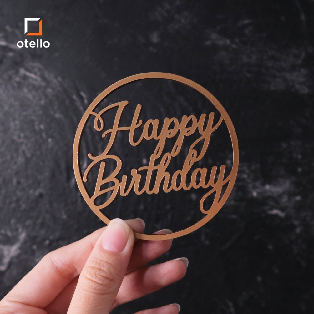 Stiker Label Akrilik Timbul | Happy Birthday | Hiasan Hampers Tag Kado | Dekorasi Kotak Kado