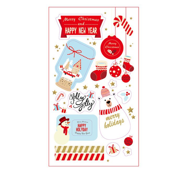 STX5 stiker tempelan kado natal sticker ucapan gift box diy food seal